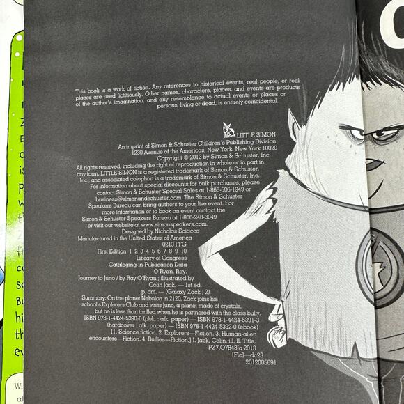 Galaxy Zack #2 Journey to Juno Ray O’Ryan Kids Chapter Book Space Adventure 2013 - Picture 4 of 6